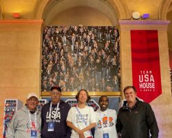 Attending the 2024 Paris Paralympics were (left to right) Ton Priester, Tom Sample, Rayven Sample, Richard Alexander, Dave Nelson. Attending the 2024 Paris Paralympics were (left to right) Ton Priester, Tom Sample, Rayven Sample, Richard Alexander, Dave Nelson.