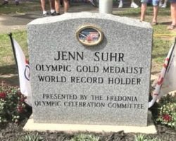 Jenn Suhr marker unveiled September 10, 2022. Photo courtesy of Randy Anderson. Jenn Suhr marker unveiled September 10, 2022.