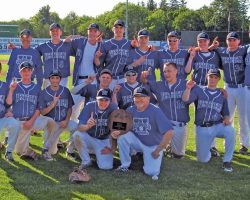 Members of the Westfield baseball team are pictured after they defeated Section V’s Webster Christian, 10-1, in the 2015 NYSPHSAA Class D Far West Regional game at Dwyer Stadium in Batavia. Members of the Westfield baseball team. 2015.