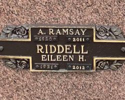 Ramsay Riddell's grave marker.