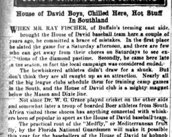 House of David Boys, Chilled Here, Hot Stuff In Southland. <em>Jamestown Evening Journal</em>, January 7, 1931. House of David Boys, Chilled Here, Hot Stuff In Southland. January 7, 1931.