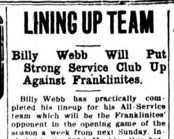 Lining Up Team. <em>Jamestown Evening Journal</em>, May 13, 1919. Lining Up Team. May 13, 1919.