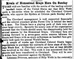 Rivals Of Homestead Grays Here On Sunday. <em>Jamestown Evening Journal</em>, June 14, 1930. Rivals Of Homestead Grays Here On Sunday. June 14, 1930