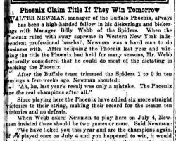 Phoenix Claim Title If They Win Tomorrow. <em>Jamestown Evening Journal</em>, July 3, 1930. Phoenix Claim Title If They Win Tomorrow. July 3, 1930.