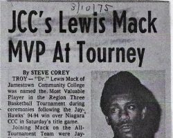 JCC's Lewis Mack MVP AT Tourney. March 10, 1975. JCC's Lewis Mack MVP AT Tourney. March 10, 1975.