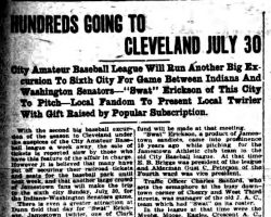 Hundreds Going To Cleveland July 30. <em>Jamestown Evening Journal</em>, July 22, 1922. Hundreds Going To Cleveland July 30. July 22, 1922.