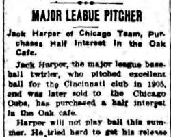 Major League Pitcher. <em>Jamestown Evening Journal</em>, May 20, 1909. Major League Pitcher. May 20, 1909.