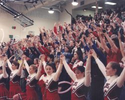 Jamestown High School gym crowd, 1999. Jamestown High School gym crowd, 1999.
