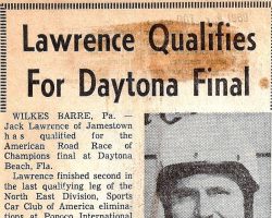 Lawrence Qualifies For Daytona Final. <em>Post-Journal</em> (Jamestown), October 1969. Lawrence Qualifies For Daytona Final. October 1969.