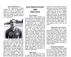 Southwestern 2006 Preview. <em>Post-Journal</em> (Jamestown) Gridiron feature, 2006. Southwestern 2006 Preview.