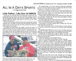 Like Father, Like Son At SWCS. <em>Post-Journal</em> (Jamestown), November 15, 2008. Like Father, Like Son At SWCS. November 15, 2008.