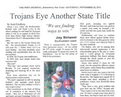 Trojans Eye Another State Title. <em>Post-Journal</em> (Jamestown), November 26, 2011. Trojans Eye Another State Title. November 26, 2011.