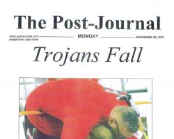 Trojans Fall. <em>Post-Journal</em> (Jamestown), November 28, 2011. Trojans Fall. November 28, 2011.