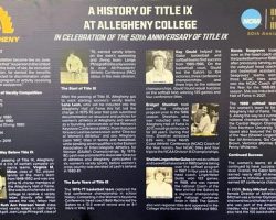 Kay Gould was honored at Allegheny College for her coaching contributions to the school during Allegheny's celebration of the 50th anniversary of Title IX. January 21, 2023. Kay Gould was honored at Allegheny College for her coaching contributions to the school during Allegheny's celebration of the 50th anniversary of Title IX. January 21, 2023.