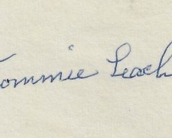 Autograph in the CSHOF collection. Leach-autograph