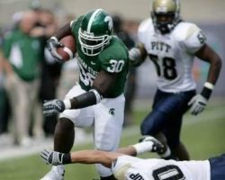 Jehuu Caulcrick with Michigan State. Jehuu Caulcrick with Michigan State.
