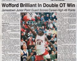 Wofford Brilliant In Double OT Win. <em>Post-Journal</em> (Jamestown), February 27, 1998. Wofford Brilliant In Double OT Win. February 27, 1998.