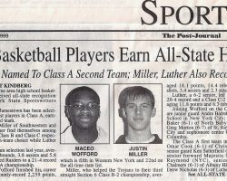 Area Basketball Players Earn All-State Honors. <em>Post-Journal</em> (Jamestown), April 24, 1999. Area Basketball Players Earn All-State Honors. April 24, 1999.