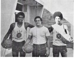 Lewis Mack, Nick Creola and Jesse Thomas. 1974-75. Lewis Mack, Nick Creola and Jesse Thomas. 1974-75.