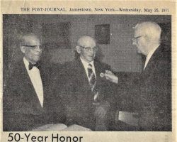 Jamestown Moose Club Honors Nagle's 50 Years. <em>Post-Journal</em> (Jamestown), May 25, 1977. Jamestown Moose Club Honors Nagle's 50 Years. May 25, 1977.