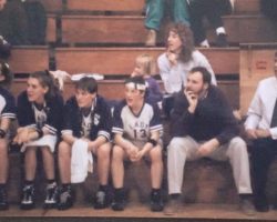 Tim Nobles (in sweater) coaching at Pine Valley. Nobles-at-PV