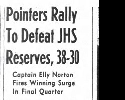 Pointers Rally To Defeat JHS Reserves, 38-30. February 19, 1943. Pointers Rally To Defeat JHS Reserves, 38-30. February 19, 1943.