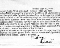 Note to his children by Sam Hammerstrom, 1990. Note to his children by Sam Hammerstrom, 1990.