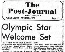 Olympic Star Welcome Set. <em>Post-Journal</em> (Jamestown), August 3, 1977. Olympic Star Welcome Set. August 3, 1977.