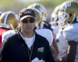 Alabama State University assistant coach Mark Orlando during spring practice on the ASU campus in Montgomery, Ala. on Wednesday, April 4, 2018. Photo: Mickey Welsh / Advertiser. Mark Orlando. April 4, 2018.