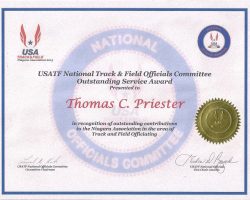 USATF Outstanding Service Award, 2009.. USATF Outstanding Service Award, 2009..