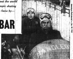 Dick Shearman sits in his bobsled. <em>Post-Journal</em> (Jamestown), January 20, 1962. Dick Shearman sits in his bobsled. January 20, 1962.