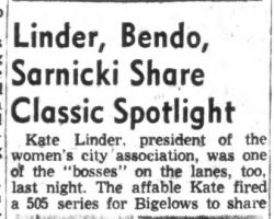 Linder, Bendo, Sarnicki Share Classic Spotlight. <em>Post-Journal</em> (Jamestown), October 28, 1953. Linder, Bendo, Sarnicki Share Classic Spotlight.October 28, 1953.