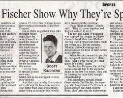 Slater, Fischer Show Why They're Special. <em>Post-Journal</em> (Jamestown). November 1, 1998. Slater, Fischer Show Why They're Special. November 1, 1998.