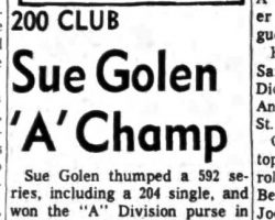 Sue Golen 'A' Champ. <em>Post-Journal</em> (Jamestown), March 22, 1965. Sue Golen 'A' Champ. March 22, 1965.