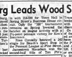 Hardenburg Leads Wood Sluggers. <em>Post-Journal</em> (Jamestown), April 15, 1953. Hardenburg Leads Wood Sluggers. April 15, 1953.