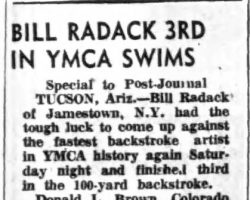 Bill Radack 3rd In YMCA Swims.<em>Post-Journal</em> (Jamestown), May 18, 1955. P-J-4-18-55
