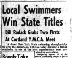 Local Swimmers Win State Titles. <em>Post-Journal</em> (Jamestown), May 9, 1955. Local Swimmers Win State Titles. May 9, 1955.
