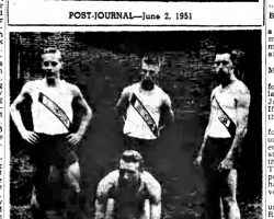 Conference Speedsters. <em>Post-Journal</em> (Jamestown), June 2, 1951. Conference Speedsters. June 2, 1951.