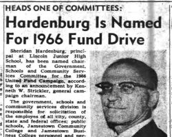 Hardenburg Is Named For 1966 Fund Drive. <em>Post-Journal</em> (Jamestown), June 21, 1966. Hardenburg Is Named For 1966 Fund Drive. June 21, 1966.