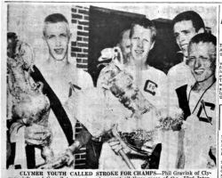 Clymer Youth Called Strokes For Champs. <em>Post-Journal</em> (Jamestown), June 25, 1955. Clymer Youth Called Strokes For Champs. June 25, 1955.