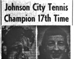 Johnson City Tennis Champion 17th Time. <em>Post-Journal</em> (Jamestown), August 26, 1963. Johnson City Tennis Champion 17th Time. 8-26-63