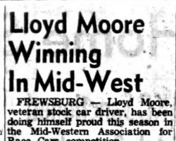 Lloyd Moore Winning In Mid-West. <em>Post-Journal</em> (Jamestown), August 5, 1953. Lloyd Moore Winning In Mid-West. August 5, 1953.