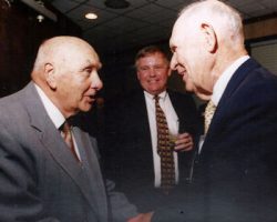 CSHOF inductees Lyle Parkhurst, Greg Peterson and John Jachym, 1998. CSHOF inductees Lyle Parkhurst, Greg Peterson and John Jachym, 1998.