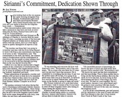Sirianni's Commitment, Dedication Shown Through. <em>Post-Journal</em> (Jamestown), May 27, 2015. Sirianni's Commitment, Dedication Shown Through. May 27, 2015.