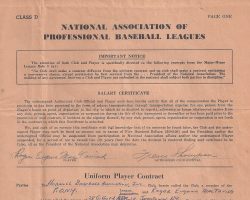 Roger MacTavish's Uniform Player Contract. Page 1. July 1953. Roger MacTavish's Uniform Player Contract. Page 1. July 1953.