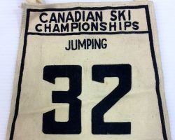 Ramsay Riddell ski-jumping bib from Canadian Ski Championships at Quebec, 1947.