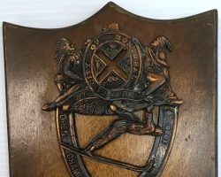 Plaque won by Ramsay Riddell at  Montreal Ski-jumping Championships, 1939.