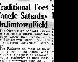 Traditional Foes Tangle Saturday On Jimtown Field. August 22, 1948. Traditional Foes Tangle Saturday On Jimtown Field. August 22, 1948.