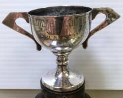 Trophy won by Ramsay Riddell at  Schoolboy Ski-jumping Championships at Montreal, 1931.