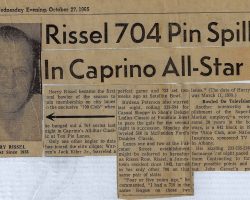 Rissel 704 Pin Spiller In Caprino All-Star. <em>Post-Journal</em>(Jamestown), October 27, 1965. Rissel 704 Pin Spiller In Caprino All-Star. 1965